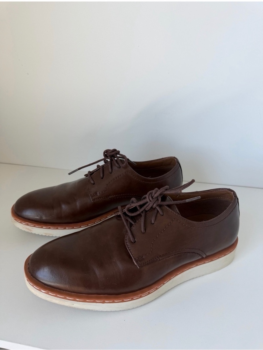 Men's Brown Leather Derby Dress Shoes - Casual Dress Lace-Ups